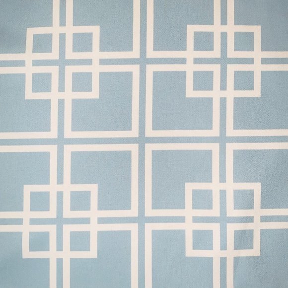 9.16 Yards Free Spirit Vicki Payne Aqua & Cream Fretwork Lattice Trellis Fabric - Picture 2 of 5